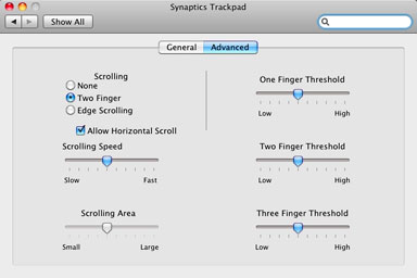 Trackpad preferences