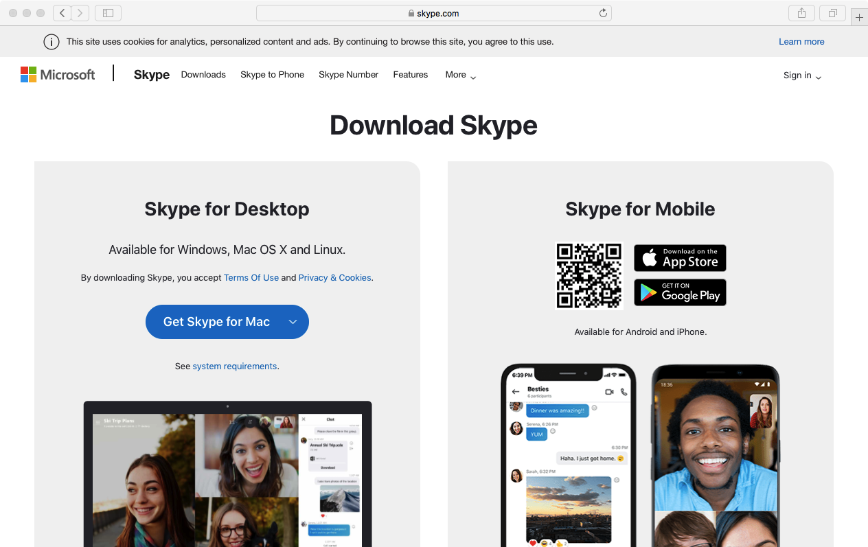 Download the Skype installer