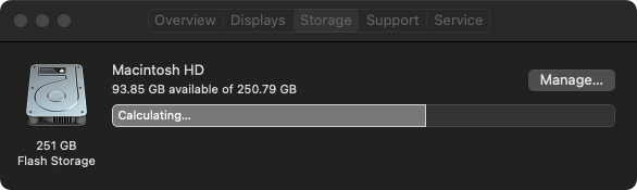 About Mac - storage