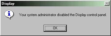 Restricted by administrator warning message