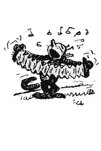 We didn't have a picture of Rickey Mann on file, so here's a George Herriman rendition of Krazy Kat playing a concertina.