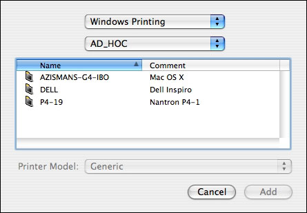 Browse the network to set up printers