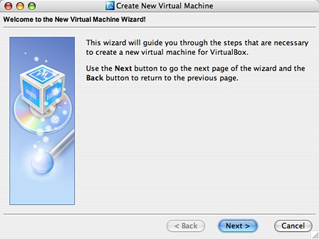 Create a new virtual machine wizard