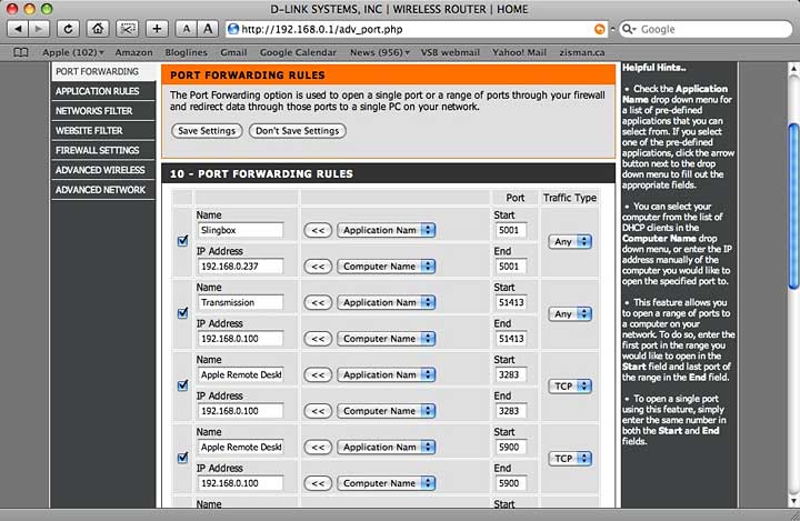 DLink Port Forwarding