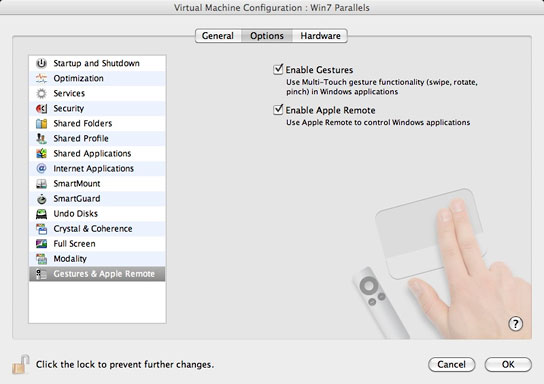 Enable multi-touch in Parallels