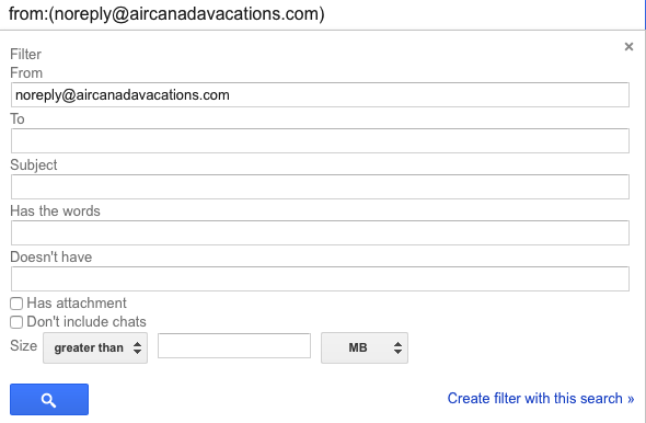 Create a filter to keep messages out of the spam-box