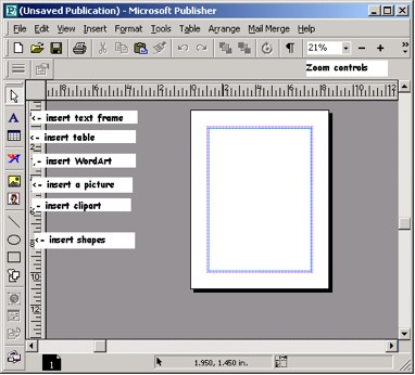 Blank page interface
