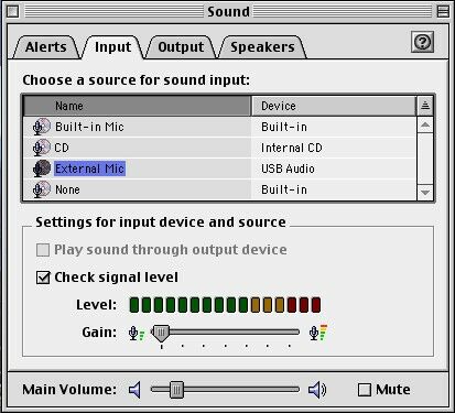 Mac (classic) Sound control panel