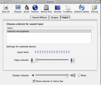 OSX Sound system preference