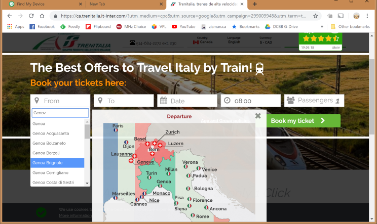 Trenitalia home page