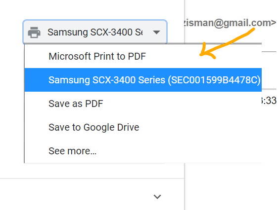 Pick a Print to PDF option