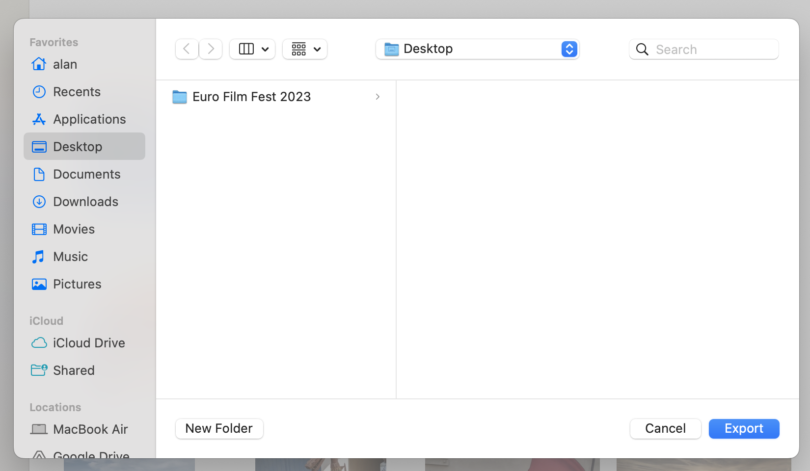 Make a folder on the Desktop