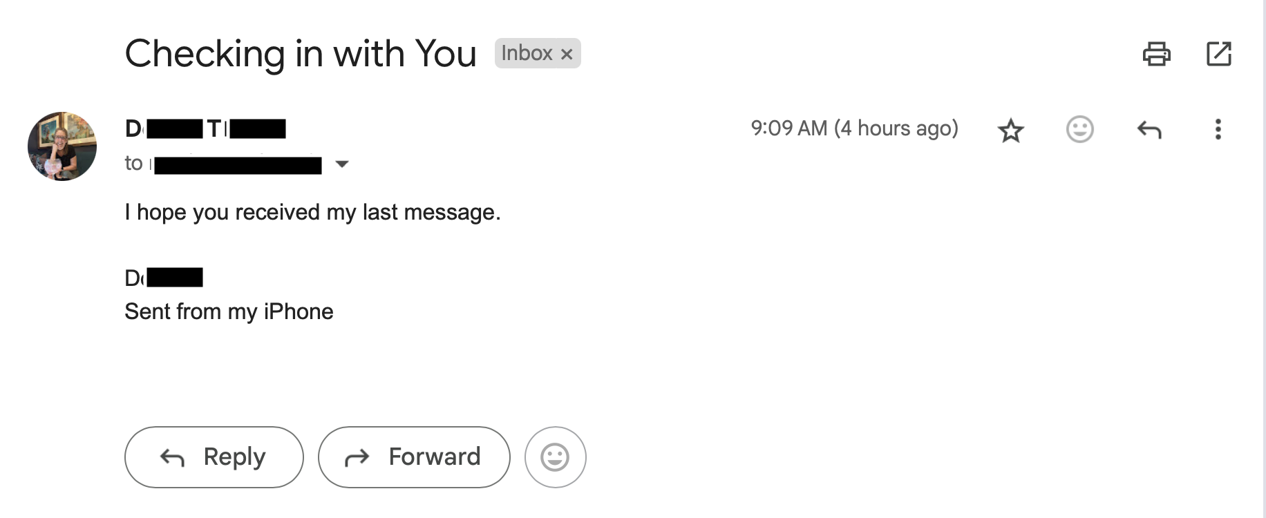 The first message