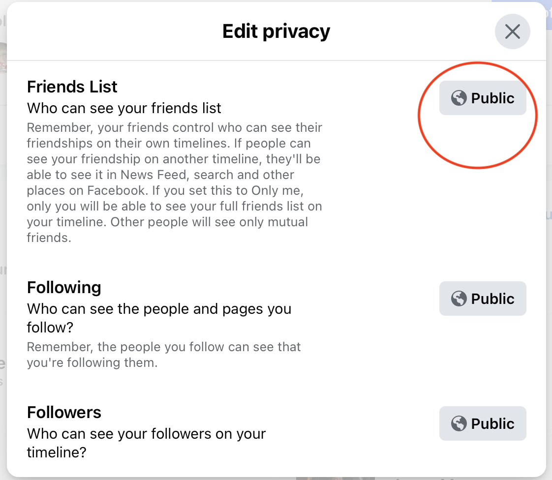 Edit Privacy