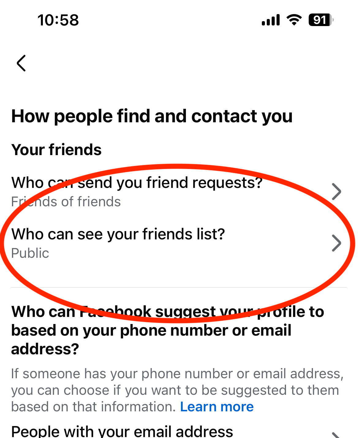 Who can see your friends list
