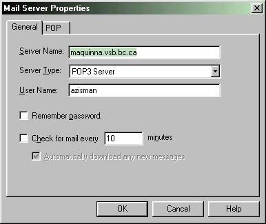 Mail server properties