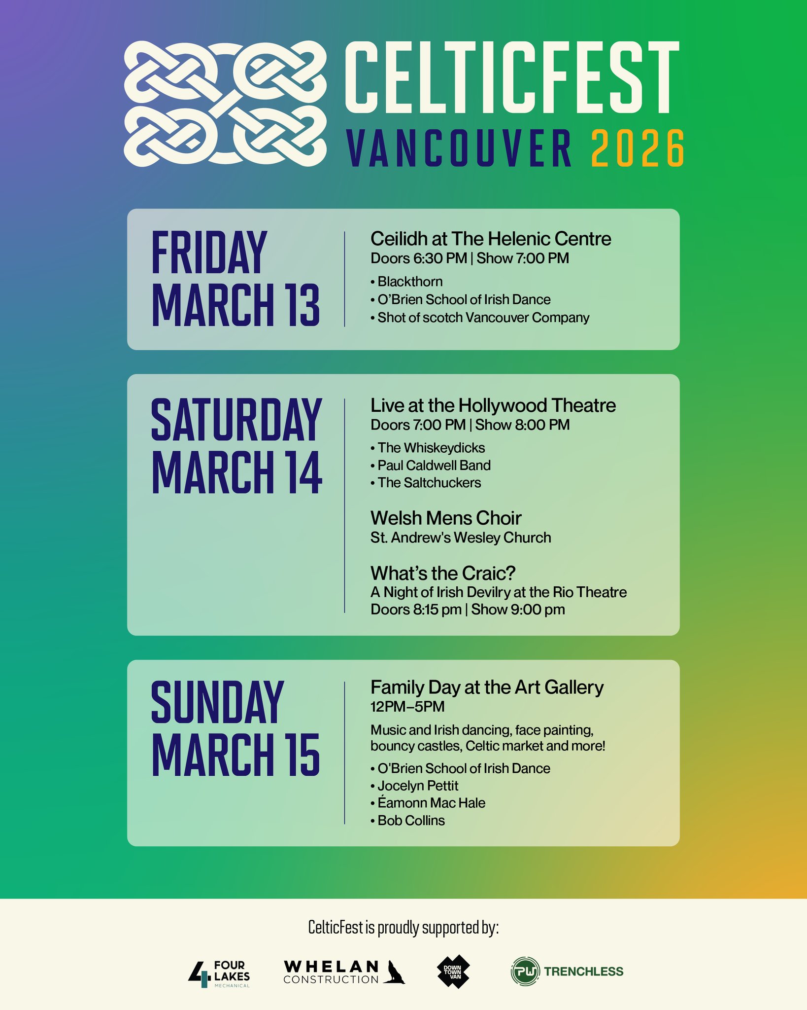 Celtic Fest Mar 13-16