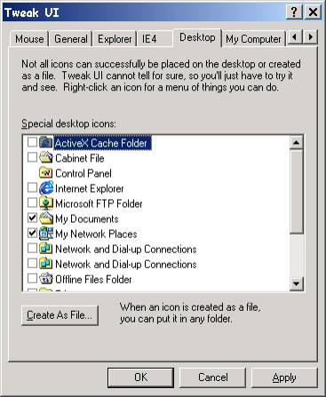 Desktop tab
